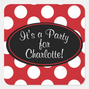 Personalised Red Polka Dot Sticker