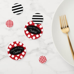 Personalised Red Polka Dot Table Confetti