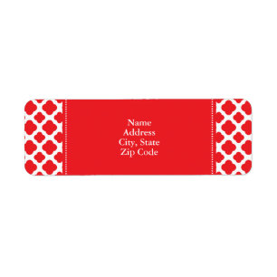 Personalised Red Quatrefoil Pattern