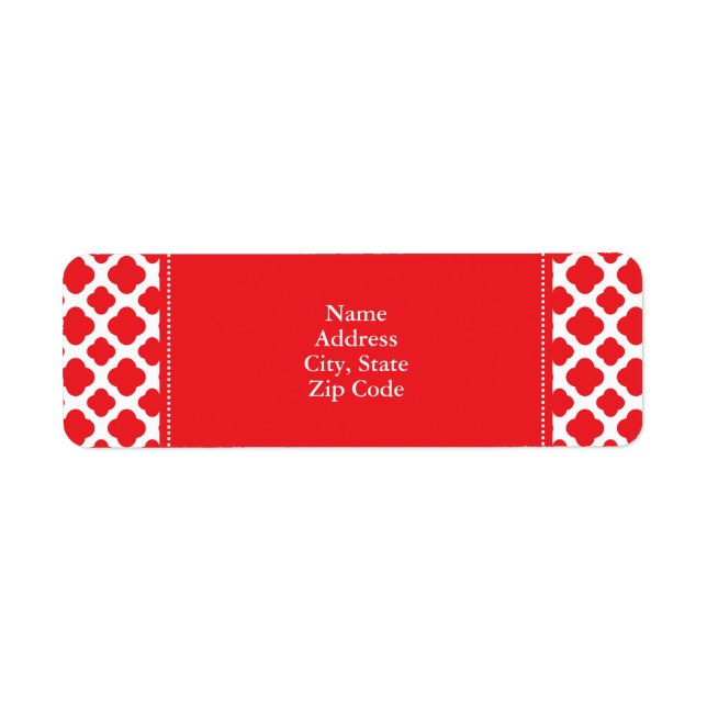 Personalised Red Quatrefoil Pattern (Front)