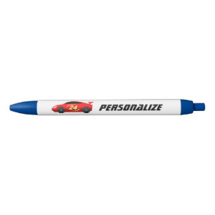 Personalised red racecar kids drawing writing pens