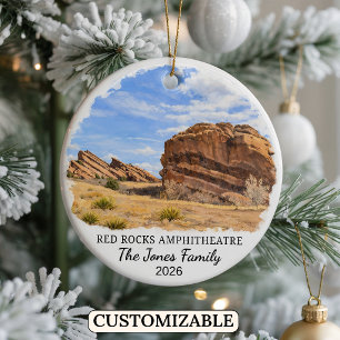 Personalised Red Rocks Park and Amphitheatre Ceramic Tree Decoration