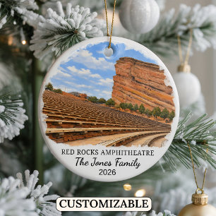 Personalised Red Rocks Park and Amphitheatre Ceramic Tree Decoration