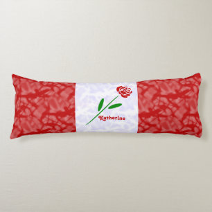 Personalised Red Rose Art Deco Body Cushion