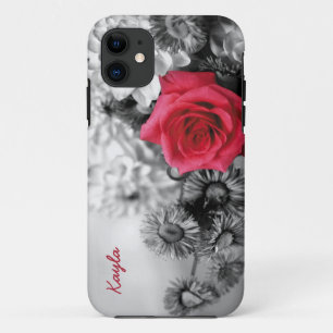 Personalised Red Rose iPhone 11 Case