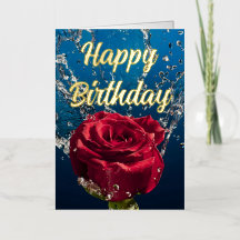 Personalised Red Rose Elegant Birthday Wish