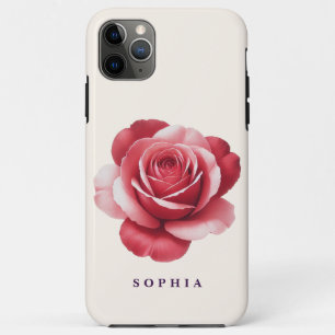 Personalised Red Rose Phone Case Elegant Romantic