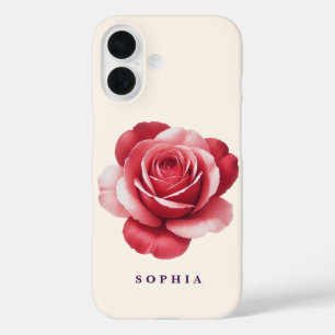 Personalised Red Rose Phone Case Elegant Romantic