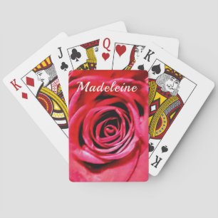 Personalised Red Rose Playing Cards