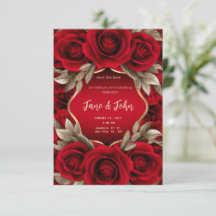 [Personalised] Red Rose Wedding Invitation