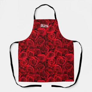 Personalised red roses All-Over Print Apron