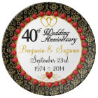 Personalised Red Rubies Porcelain 40th Anniversary