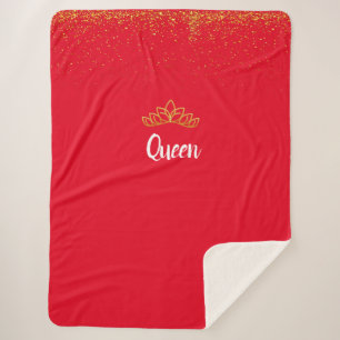 Personalised Red Sherpa Blanket