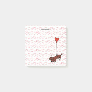 Personalised Red Smooth Dachshund Heart Balloon Post-it Notes