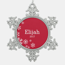 Personalised Red Snowflake Ornament