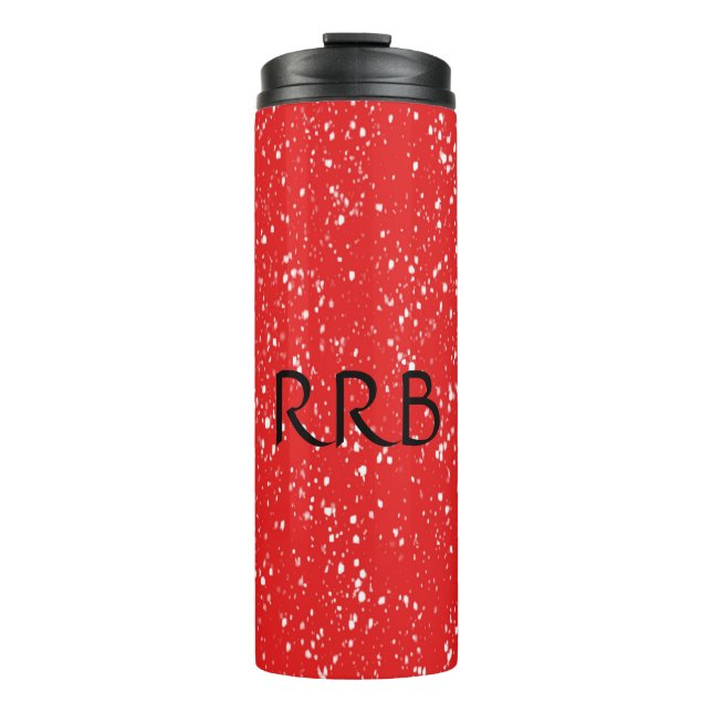 Personalised Red Speckled Thermal Tumbler (Front)