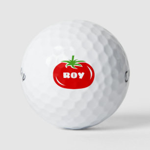 Personalised red tomato Callaway golf balls gift