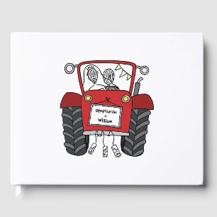 Personalised Red Tractor Country Farm Wedding Guest Book