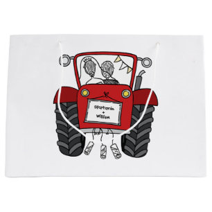 Personalised Red Tractor Country Wedding Gift Bag