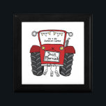 Personalised Red Tractor Country Wedding Gift Box<br><div class="desc">A tractor country farm wedding gift which can be personalised.
If you would like to change the size or font please click on the edit button to customise further.
The bunting in the tractor is in a subtle cream and white.</div>