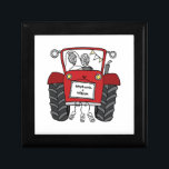 Personalised Red Tractor Country Wedding Gift Gift Box<br><div class="desc">A tractor country farm wedding gift which can be personalised with both the couple's names.
If you would like to change the size or font of the names please click on the edit button to customise further.
The bunting in the tractor is in a subtle cream and white.</div>