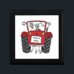 Personalised Red Tractor Country Wedding Gift Gift Box<br><div class="desc">A tractor country farm wedding gift which can be personalised with both the couple's names.
If you would like to change the size or font of the names please click on the edit button to customise further.
The bunting in the tractor is in a subtle cream and white.</div>