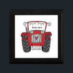 Personalised Red Tractor Farm Wedding Bridesmaid Gift Box<br><div class="desc">A tractor country farm wedding gift which can be personalised.
If you would like to change the size or font please click on the edit button to customise further.
The bunting in the tractor is in a subtle cream and white.</div>