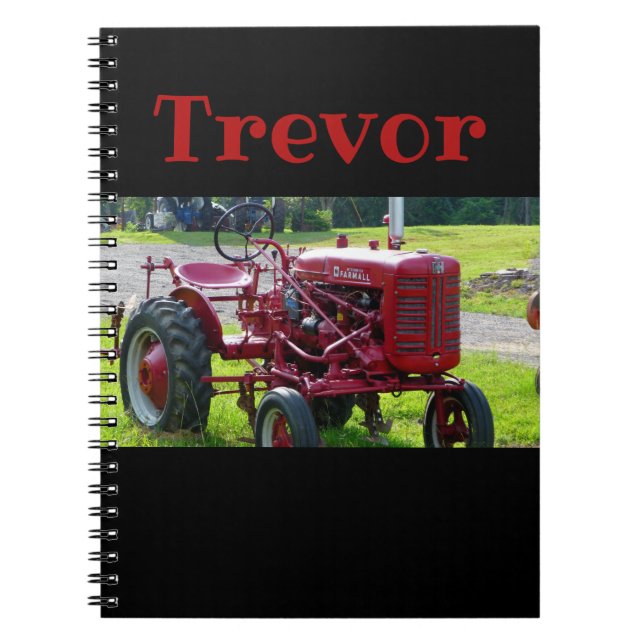 Personalised Red Tractor Notebook (Front)
