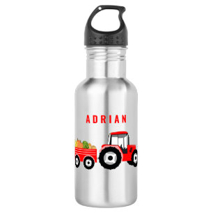 Personalised Red Tractor Truck Farm School 532 Ml Water Bottle
