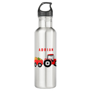 Personalised Red Tractor Truck Farm School 710 Ml Water Bottle