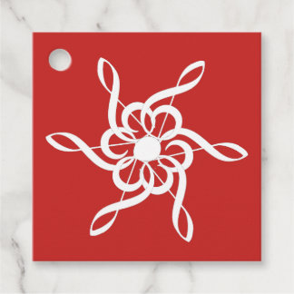 Personalised Red Treble Clef Snowflake Musical Favour Tags