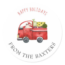 Personalised Red Truck and  Santa Christmas 