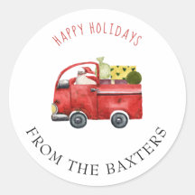 Personalised Red Truck and  Santa Christmas 