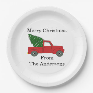 Personalised "Red Truck"  Paper Plate