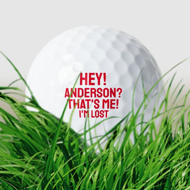 Personalised Red Typography Funny Lost Golf Balls (Creator Uploaded)