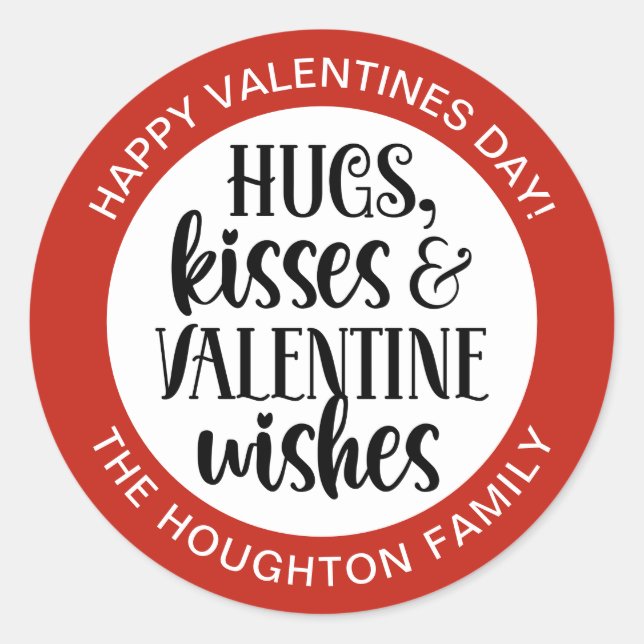 Personalised Red Valentine Sticker (Front)