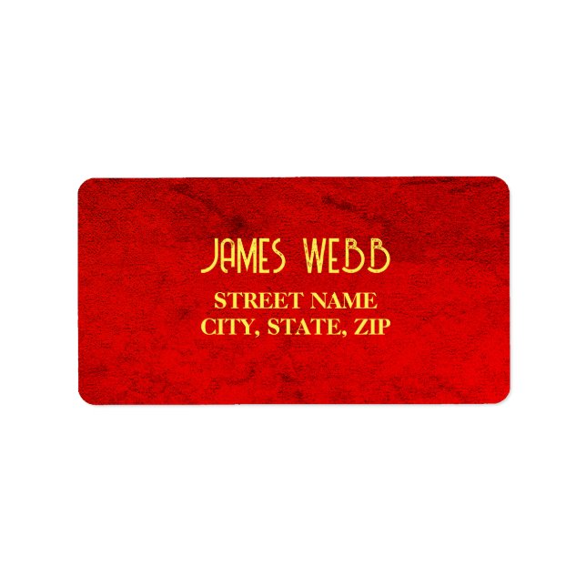 Personalised Red Velvet Pattern Print Label (Front)