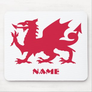 Personalised Red Welsh Dragon Mouse Mat