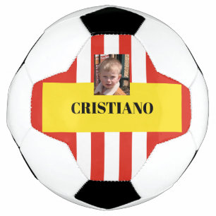 Personalised red, white and yellow gift football