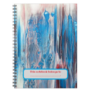 Personalised Red White Blue Abstract Notebooks