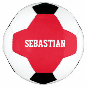 Personalised red white custom name sports team football