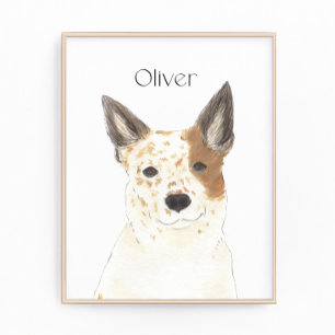 Personalised Red & White Heeler Cattledog Photo Print