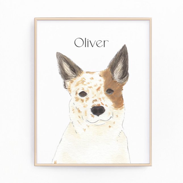 Personalised Red & White Heeler Cattledog Photo Print (Creator Uploaded)