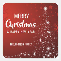 Personalised RED White MERRY CHRISTMAS Tree Lights