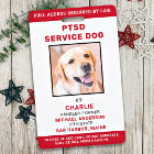 Personalised Red White PTSD Service Dog Photo ID