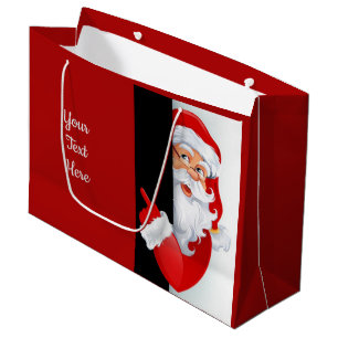 Personalised Red & White Santa Large Gift Bag