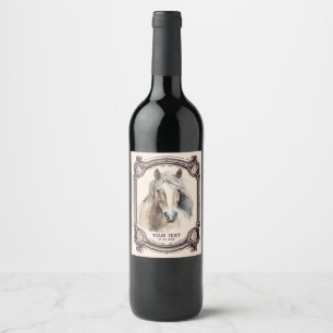 Personalised Red Wine With Horse on Label