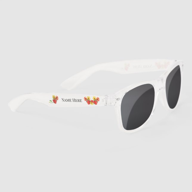 Personalised  Red Yellow Daisy Motif Sunglasses (Right)