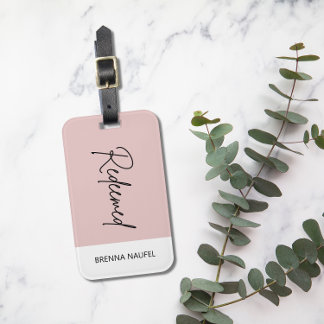 Personalised Redeemed Blush Pink Christian Faith Luggage Tag