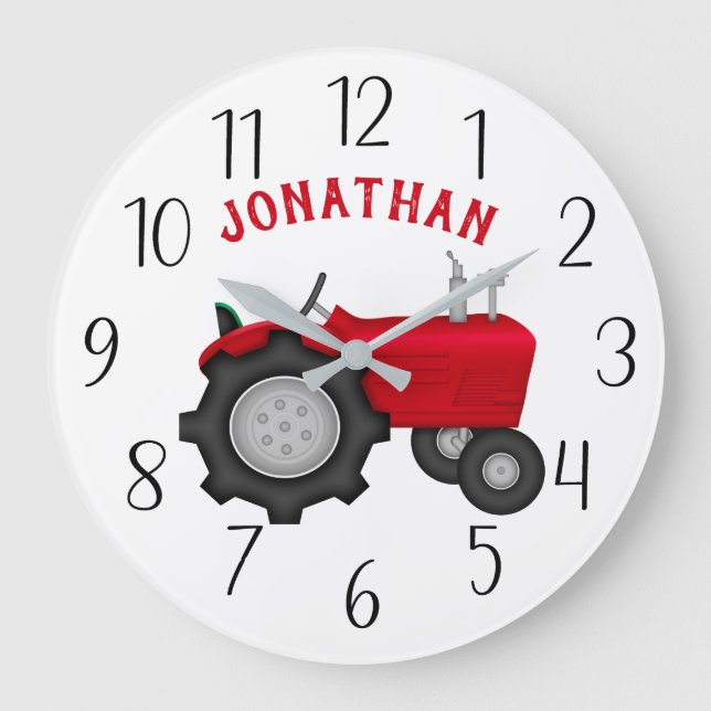 Personalised RedTractor Wall Clock (Front)